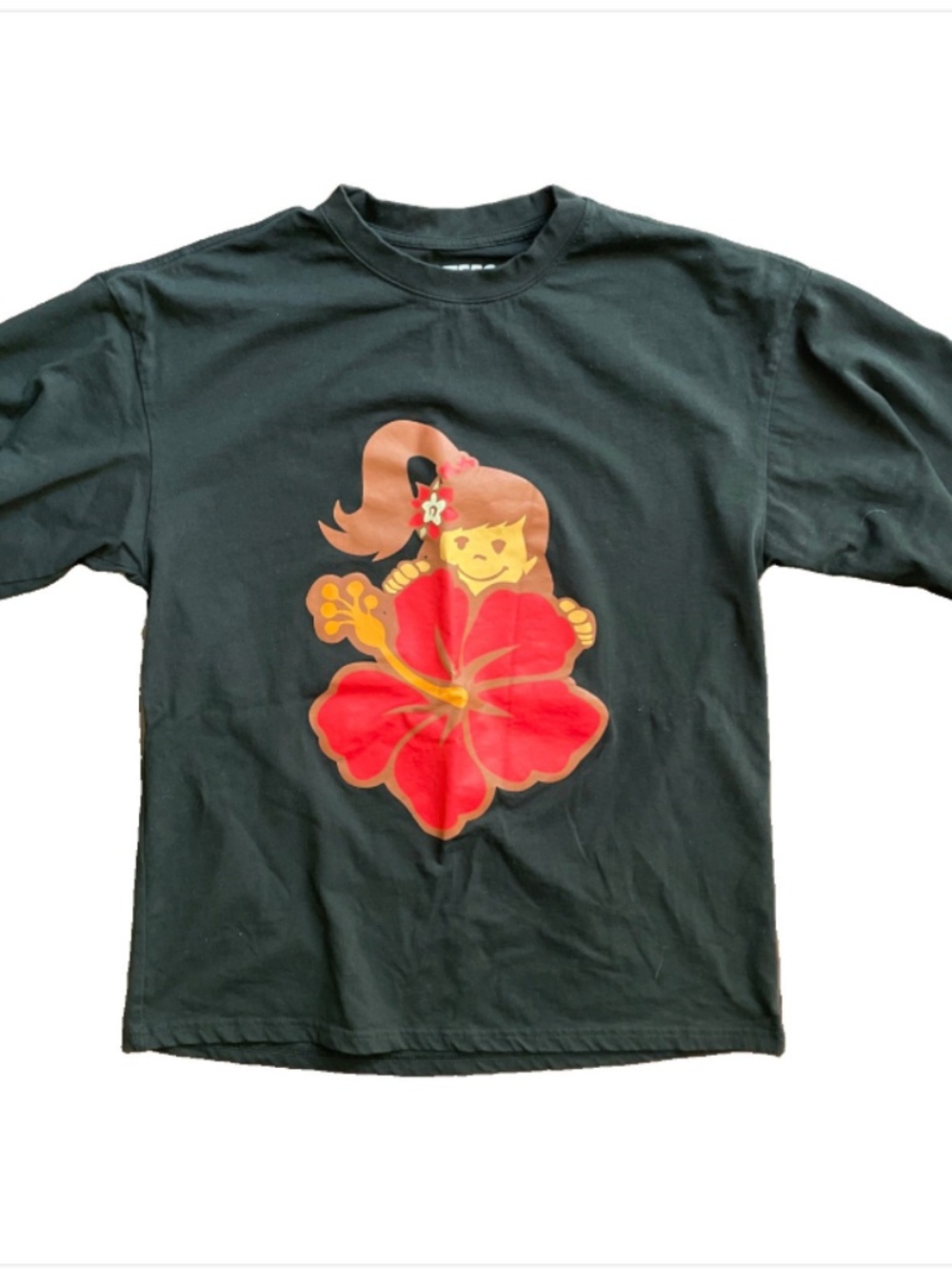 88Tees Aloha Yaya black hibiscus floral Mens XL Shirt - Hawaii Honolulu